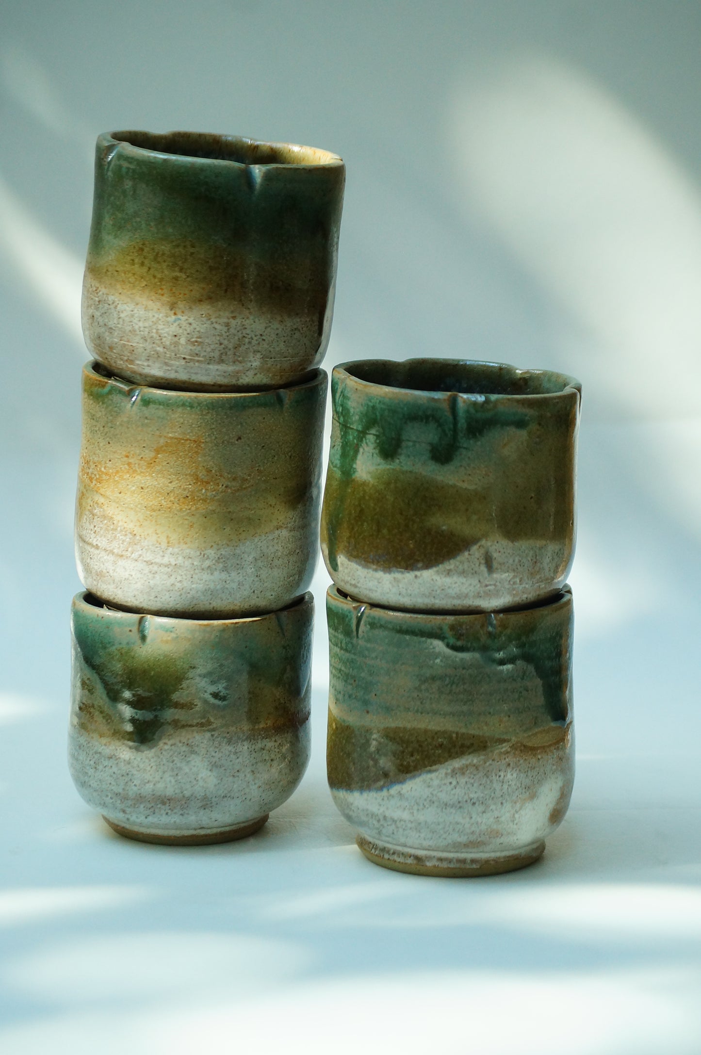 Vasito Floral en Blanco y Verde