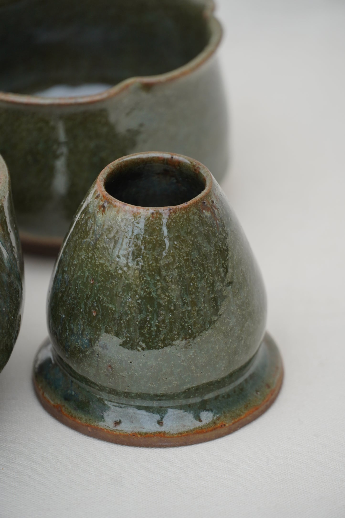 Set Matcha Floral en Verde Bosque